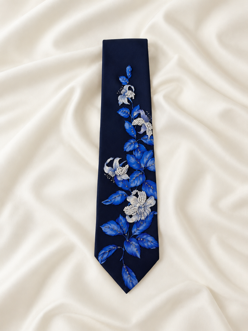 Cravate Saphir Floral